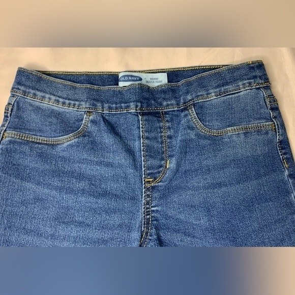 Old Navy girls skinny built in tough pull on blue jeans XL/14 - Picture 2 of 6